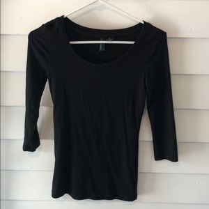 Black 3/4 sleeve cotton tee